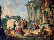 Panini, Giovanni Paolo Ruins with Scene of the Apostle Paul Preaching Sweden oil painting artist